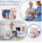 1pc Fidget Muff Cat Blanket for Patients, Sensory Activity Blanket for Elderly, Alzheimer's Men and Women, Hypoallergenic Polyester, Zip Closure, Hand Wash Only